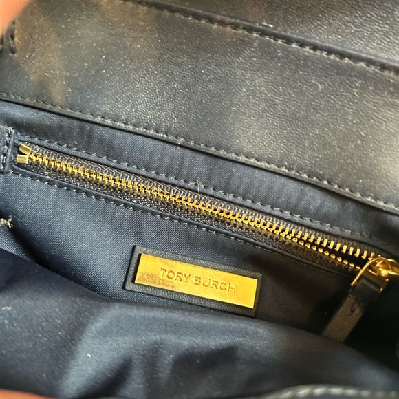 Tory Burch Blue Quilted Leather Small Backpack with Gold Hardware - Picture 4 of 6